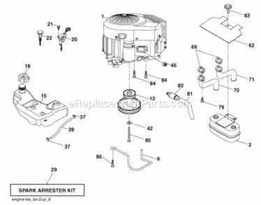 Page E Diagram and Parts List for PB22H46YTX 2008-01 Husqvarna Lawn Tractor