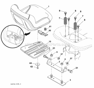 Page H Diagram and Parts List for PB22H46YTX 2008-01 Husqvarna Lawn Tractor