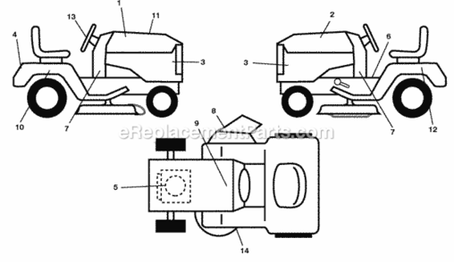 Page B Diagram and Parts List for PB22H46YT 2007-10 Husqvarna Lawn Tractor