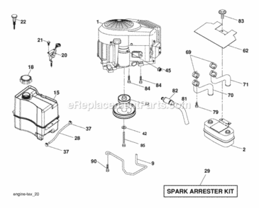 Page E Diagram and Parts List for PB22H46YT 2007-10 Husqvarna Lawn Tractor