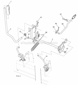 Page G Diagram and Parts List for PB22H46YT 2007-10 Husqvarna Lawn Tractor