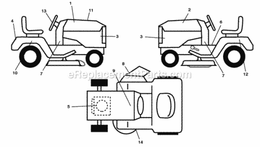 Page B Diagram and Parts List for PB22H46YT 96042003802 2008-01 Husqvarna Lawn Tractor