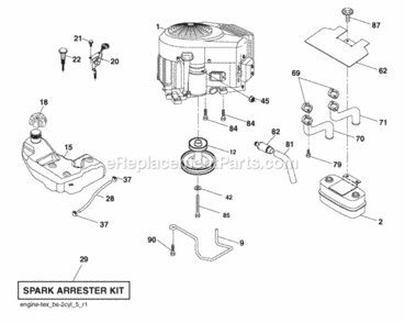 Part Location Diagram of 175437X421 Poulan Control Throttle