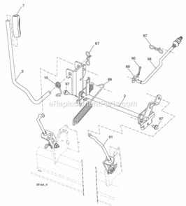 Page G Diagram and Parts List for PB22H46YT 2008-03 Husqvarna Lawn Tractor