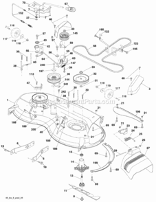 Page F Diagram and Parts List for PB22H46YT 2008-11 Husqvarna Lawn Tractor