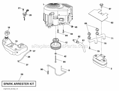 Page E Diagram and Parts List for PB22H46YT 96042003803 2009-09 Husqvarna Lawn Tractor