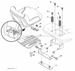 Page H Diagram and Parts List for PB22H46YT 96042003803 2009-09 Husqvarna Lawn Tractor