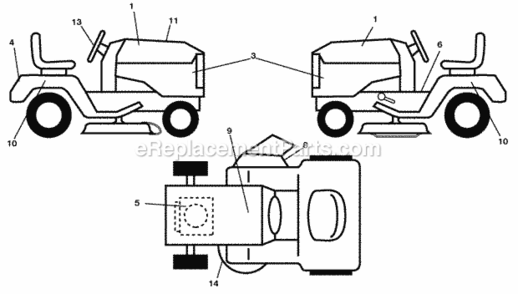 Page B Diagram and Parts List for PB22H46YT 2009-10 Husqvarna Lawn Tractor