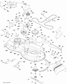 Page F Diagram and Parts List for PB22H46YT 2009-10 Husqvarna Lawn Tractor