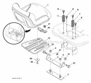 Page H Diagram and Parts List for PB22H54BF 96042006000 2007-11 Husqvarna Lawn Tractor