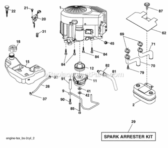 Page E Diagram and Parts List for PB22H54BF 2008-07 Husqvarna Lawn Tractor
