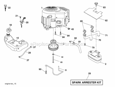 Page E Diagram and Parts List for PB22TH42YT 2008-03 Husqvarna Lawn Tractor