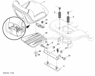 Page H Diagram and Parts List for PB22TH42YT 2008-03 Husqvarna Lawn Tractor