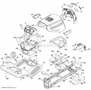 Page A Diagram and Parts List for PB23H48YT 2009-12 Husqvarna Lawn Tractor