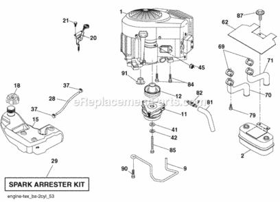 Page E Diagram and Parts List for PB23H48YT 2009-12 Husqvarna Lawn Tractor