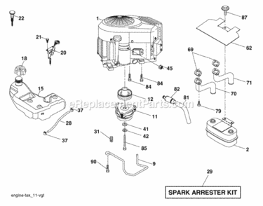 Page E Diagram and Parts List for PB24H54YT 2006-12 Husqvarna Lawn Tractor