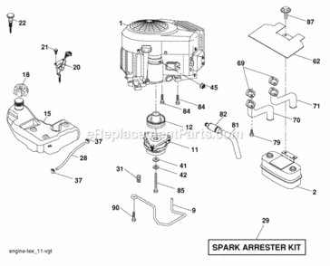 Page E Diagram and Parts List for PB24TH54YT 2007-02 Husqvarna Lawn Tractor