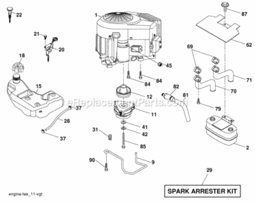 Page E Diagram and Parts List for PB24TH54YT 2008-07 Husqvarna Lawn Tractor