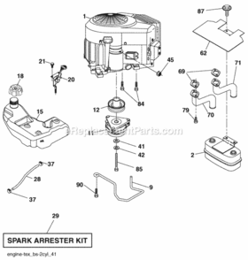 Page E Diagram and Parts List for PB26H54YT 2009-12 Husqvarna Lawn Tractor
