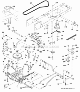 Page C Diagram and Parts List for PBA19542LT 2008-05 Husqvarna Lawn Tractor