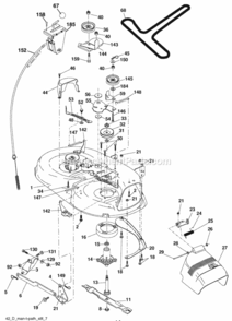 Part Location Diagram of 165892X421 Husqvarna Mower Deck Assembly, 42-In.