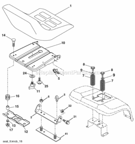 Page H Diagram and Parts List for PBA19542LT 2008-05 Husqvarna Lawn Tractor