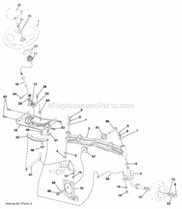 Part Location Diagram of 408219 Husqvarna Shaft Steering