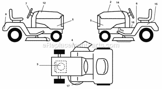 Page B Diagram and Parts List for PD15538LT 2006-01 Husqvarna Lawn Tractor