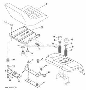 Page H Diagram and Parts List for PK20H42YT 2008-05 Husqvarna Lawn Tractor