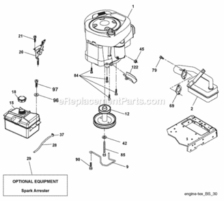 Page E Diagram and Parts List for PO12530LT 2010-02 Husqvarna Lawn Tractor