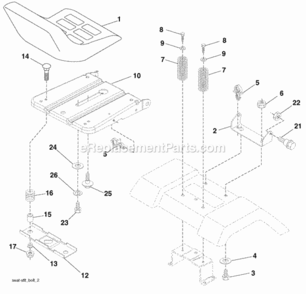 Page H Diagram and Parts List for PO15538LTX 2008-05 Husqvarna Lawn Tractor