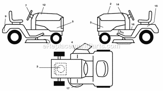 Page B Diagram and Parts List for PO15538LT 2007-09 Husqvarna Lawn Tractor