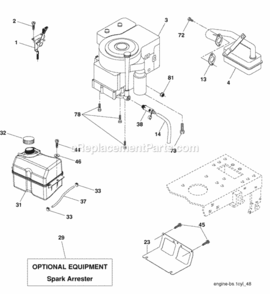 Page E Diagram and Parts List for PO15538LT 2007-09 Husqvarna Lawn Tractor