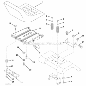 Page H Diagram and Parts List for PO15538LT 2007-09 Husqvarna Lawn Tractor