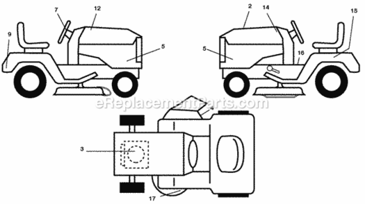Page B Diagram and Parts List for PO15538LT 2009-11 Husqvarna Lawn Tractor