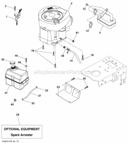 Page E Diagram and Parts List for PO15538LT 2009-11 Husqvarna Lawn Tractor