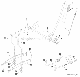 Page G Diagram and Parts List for PO15538LT 2009-11 Husqvarna Lawn Tractor