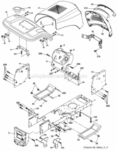 Part Location Diagram of 179717 Husqvarna Footrest Pnt Right Hand