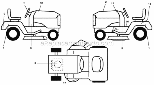 Part Location Diagram of 433401 Husqvarna Manual, Operators Eandf
