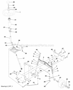 Page M Diagram and Parts List for PO15542LT 2008-05 Husqvarna Lawn Tractor