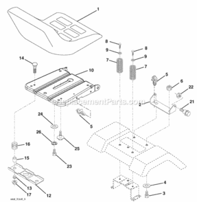 Page H Diagram and Parts List for PO17542LT 96012006900 2008-05 Husqvarna Lawn Tractor