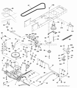 Page C Diagram and Parts List for PO17542LT 2008-06 Husqvarna Lawn Tractor