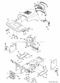 Page A Diagram and Parts List for PO17542LT 2008-09 Husqvarna Lawn Tractor