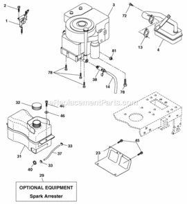 Page E Diagram and Parts List for PO17542LT 2008-09 Husqvarna Lawn Tractor