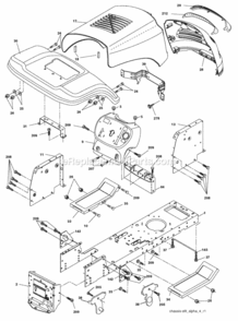Page A Diagram and Parts List for PO18542LT 2008-10 Husqvarna Lawn Tractor