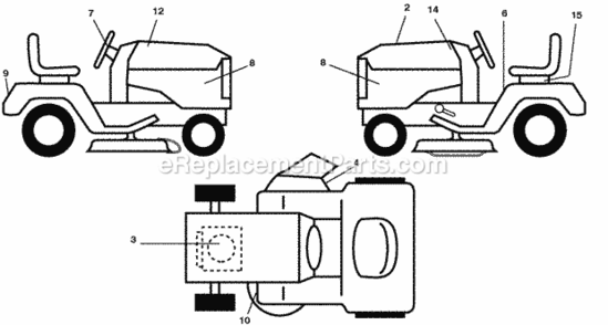 Page B Diagram and Parts List for PO18542LT 2008-10 Husqvarna Lawn Tractor