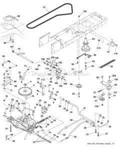 Page C Diagram and Parts List for PO18542LT 2008-10 Husqvarna Lawn Tractor