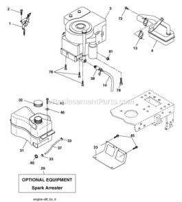 Page E Diagram and Parts List for PO18542LT 2008-10 Husqvarna Lawn Tractor