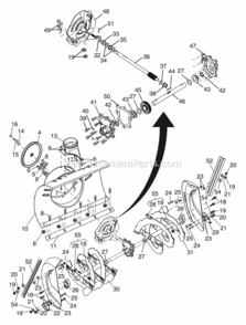 Auger_Housing__Impeller_Assembly Diagram and Parts List for PO8527ESA 2004 Husqvarna Snow Blower
