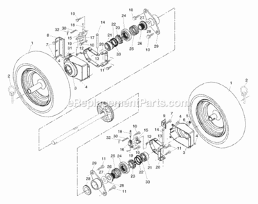 Wheels Diagram and Parts List for PP1130ESA 2002 Husqvarna Snow Blower